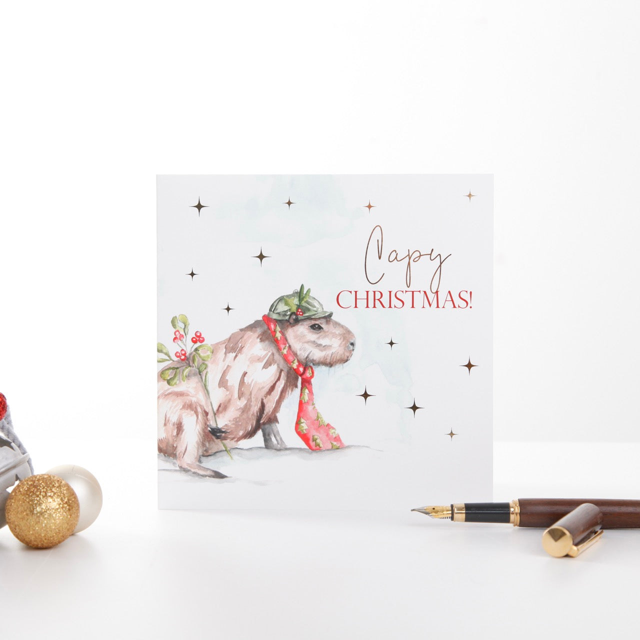 Festive Capy Christmas Greeting Card