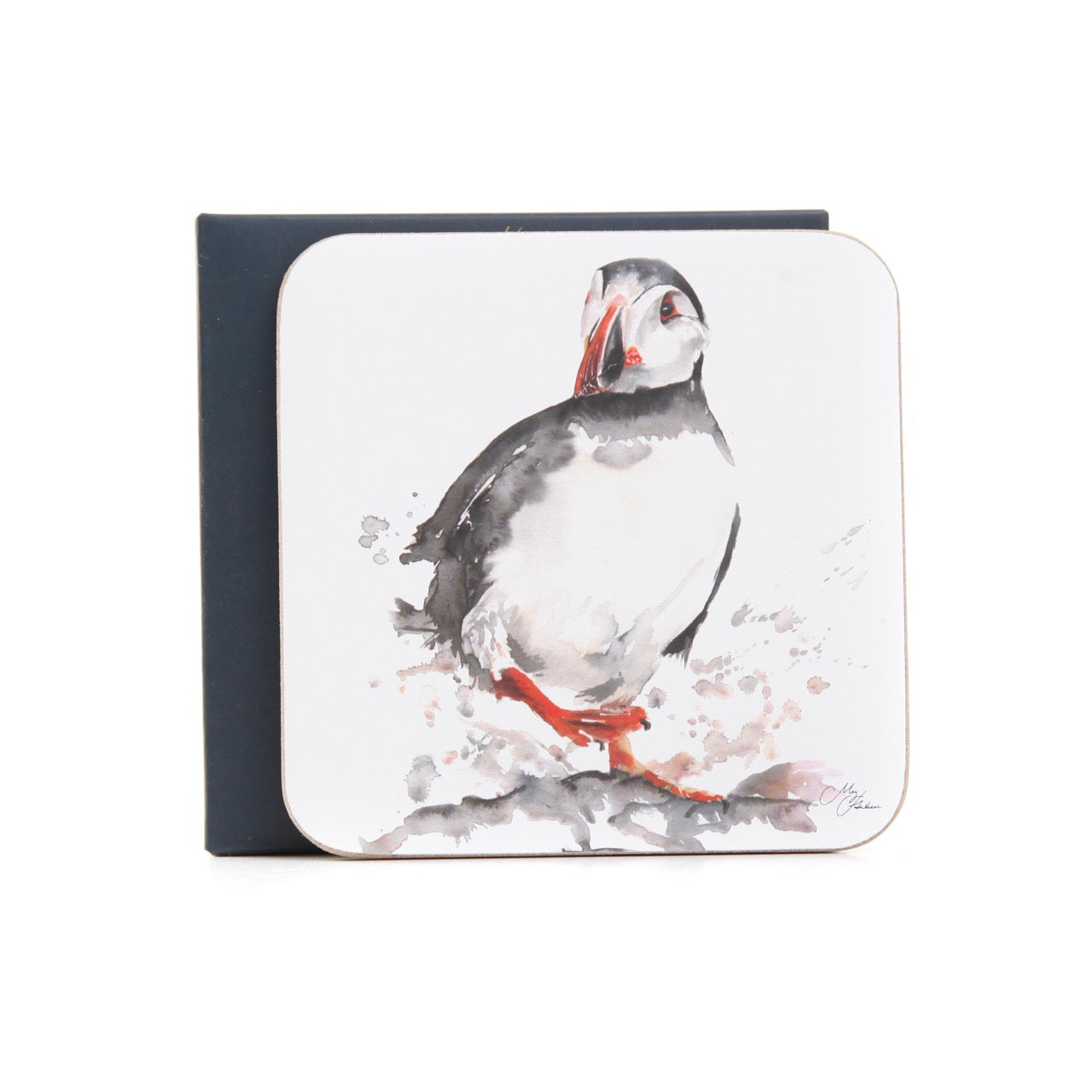 The Puffin – Watercolour Coasters, Set of 4