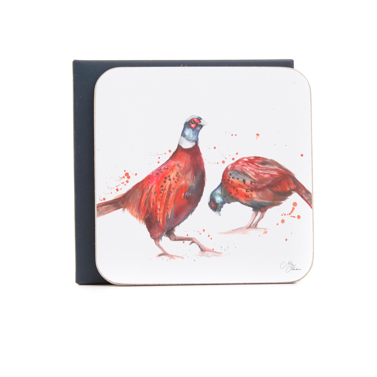The Woodland – Pheasant Watercolour Coasters, Set of 4
