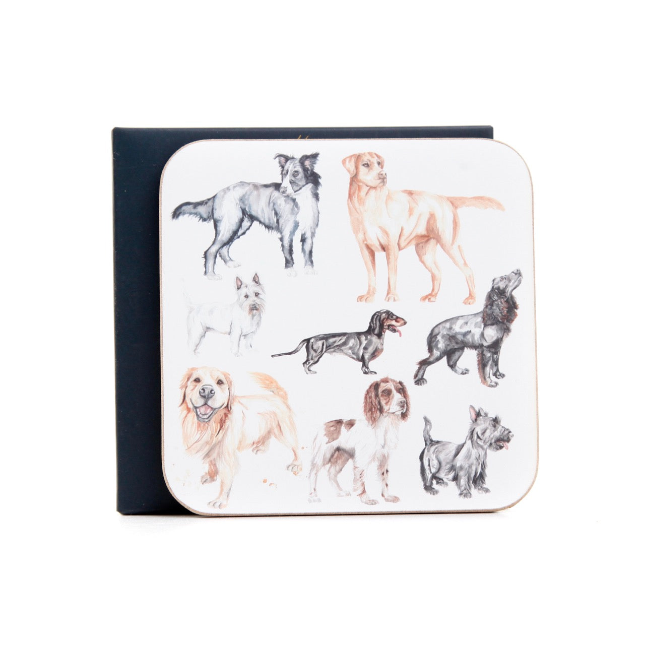 Pooches – Dog Watercolour Coasters, Set of 4