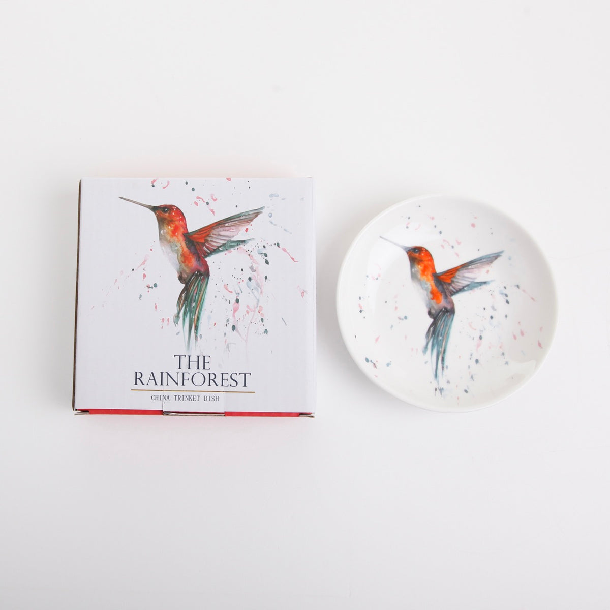 The Rainforest – Hummingbird Design New Bone China Trinket Dish