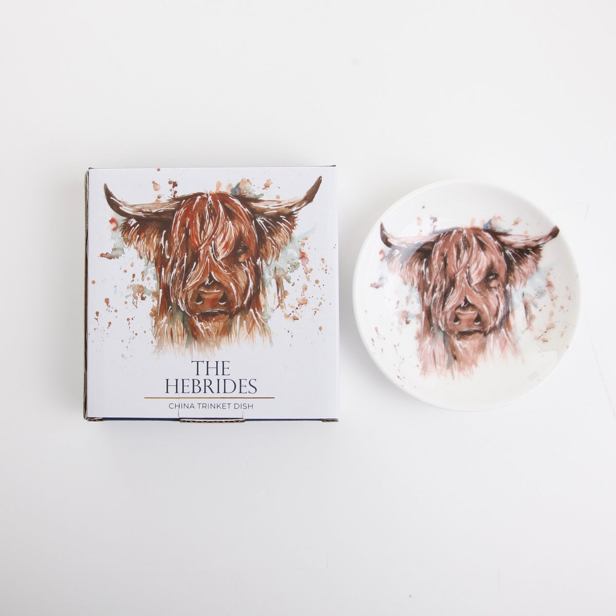 The Hebrides – Highland Cow Design New Bone China Trinket Dish