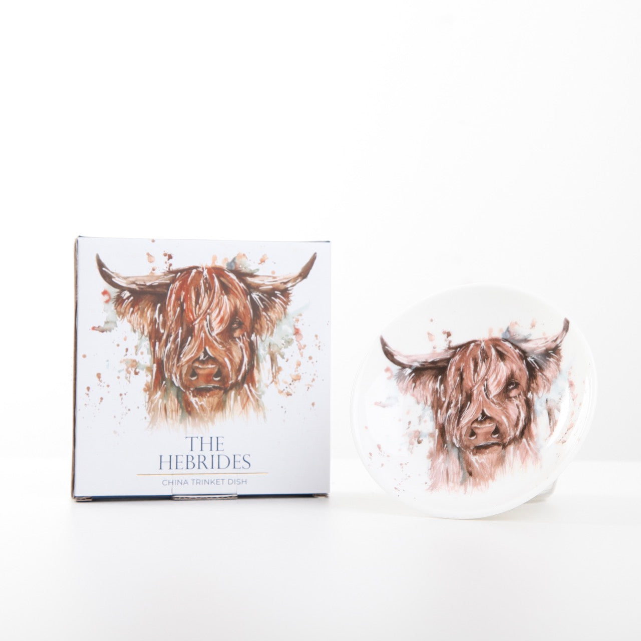 The Hebrides – Highland Cow Design New Bone China Trinket Dish
