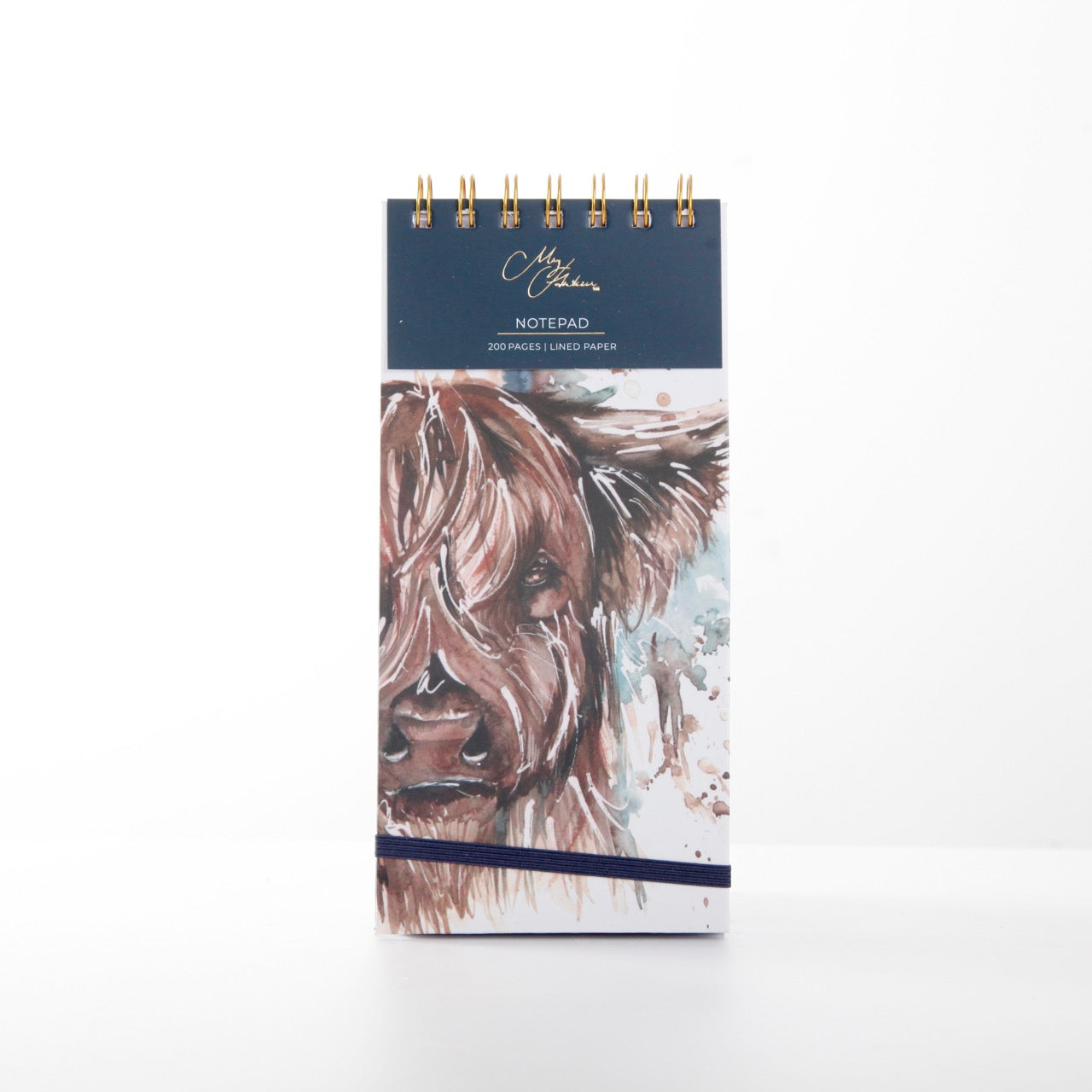 Highland Cow Watercolour Design DL Notepad