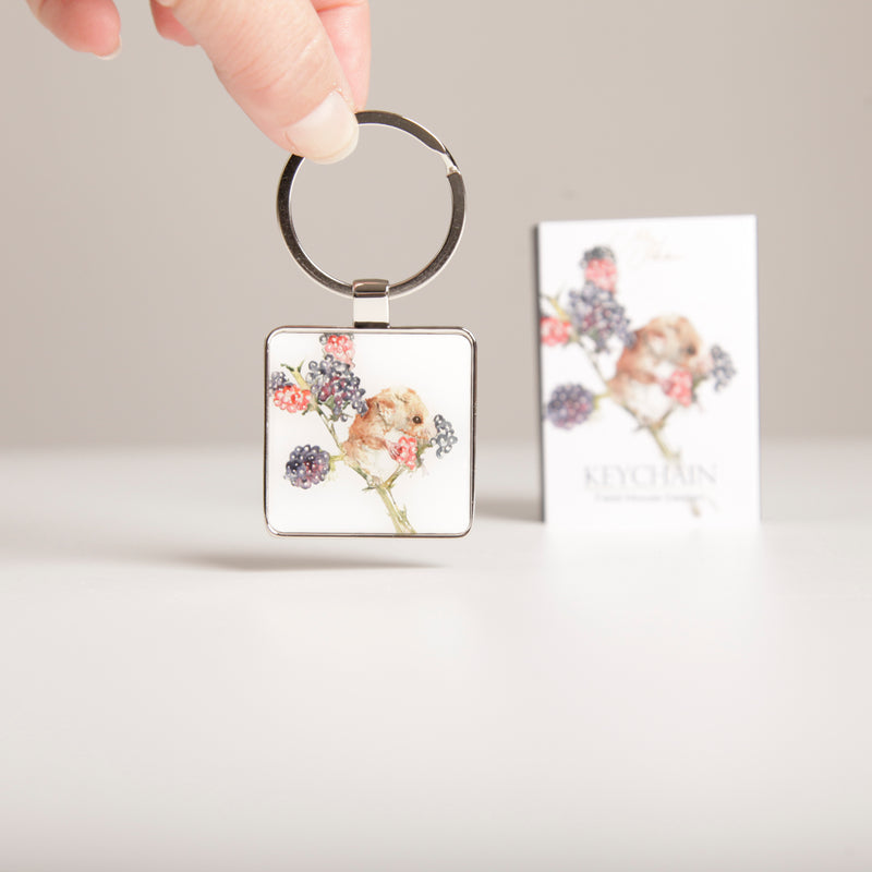 Field Mouse Design Keychain with Gift Box
