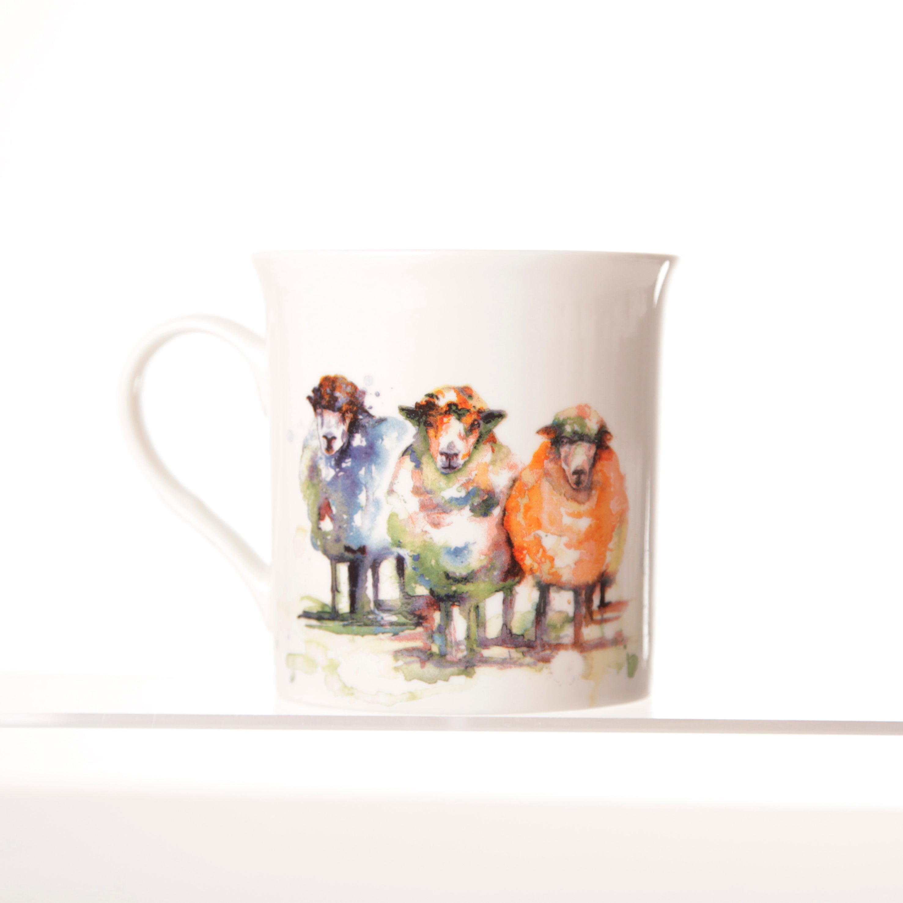 Sheep Watercolour Design China Mug with Box
