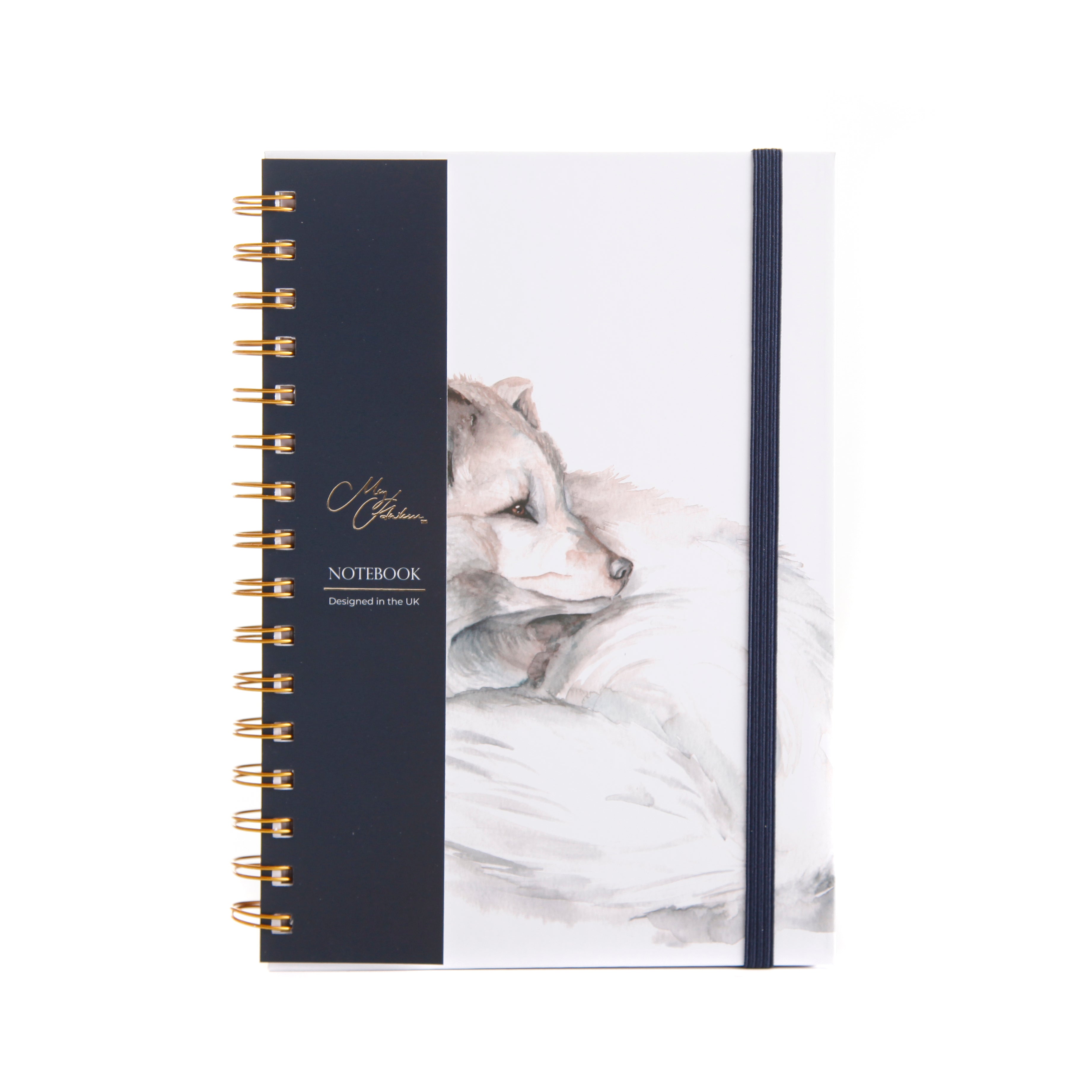 Arctic Fox Watercolour Design A5 Notebook