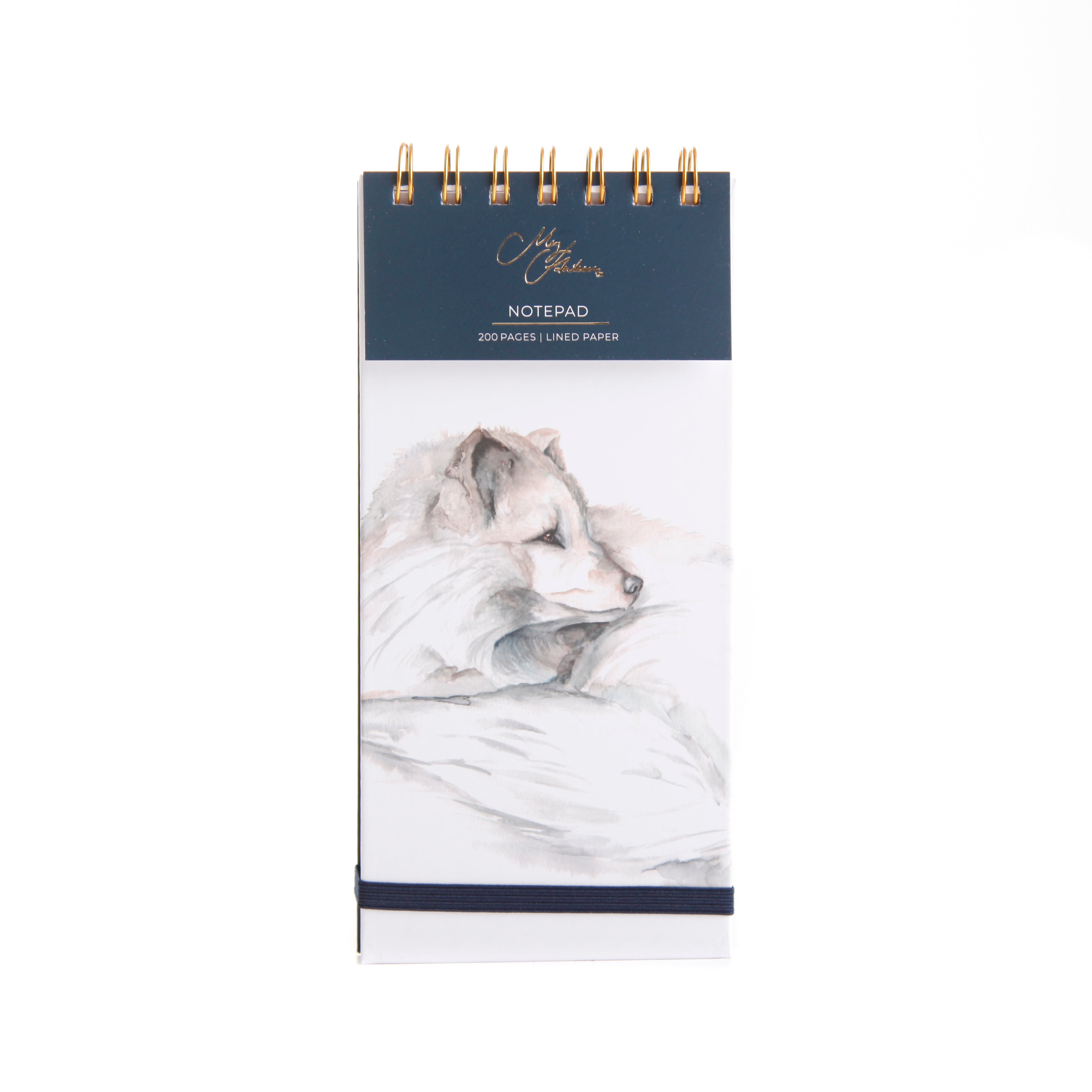 Arctic Fox Watercolour Design DL Jotter Notebook