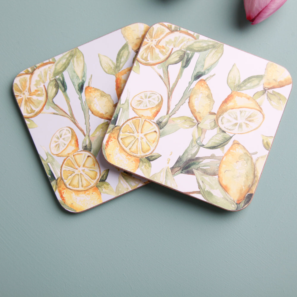 The Zest - Lemon Watercolour Design Coasters