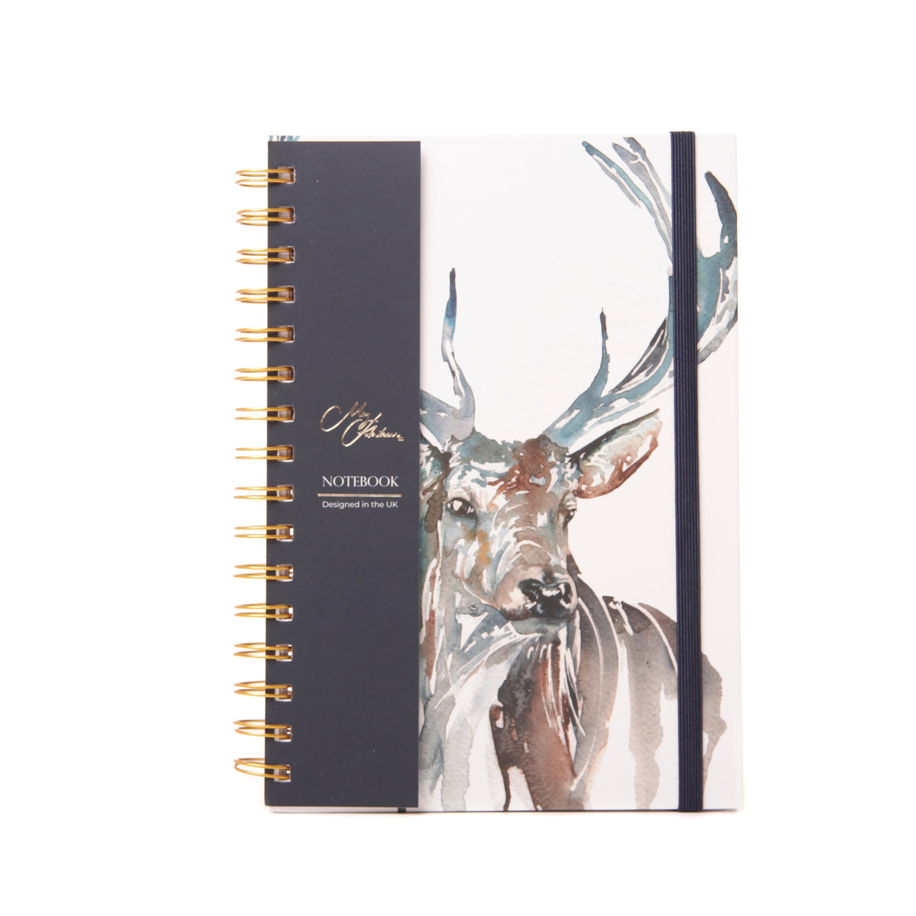 'The Highlands' Stag Watercolour Design A5 Notebook