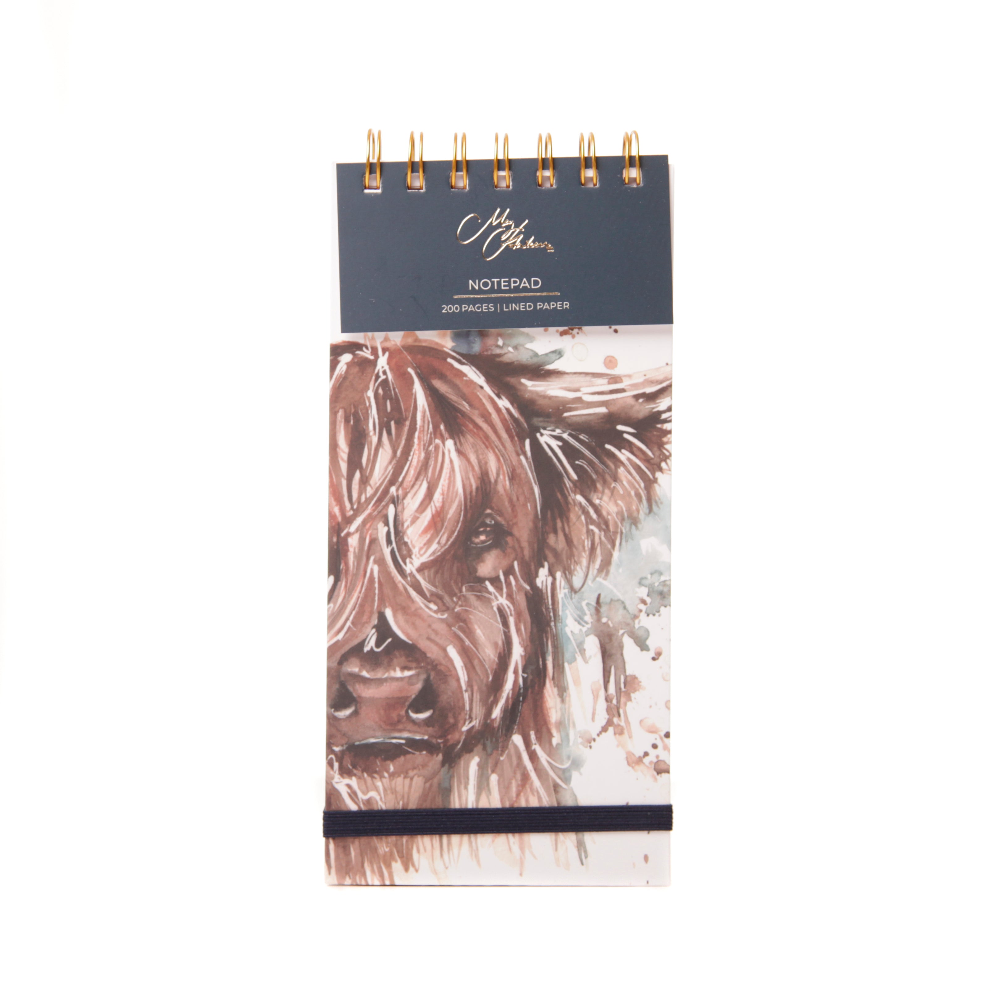 The Hebrides' Highland Cow Watercolour Design Notepad
