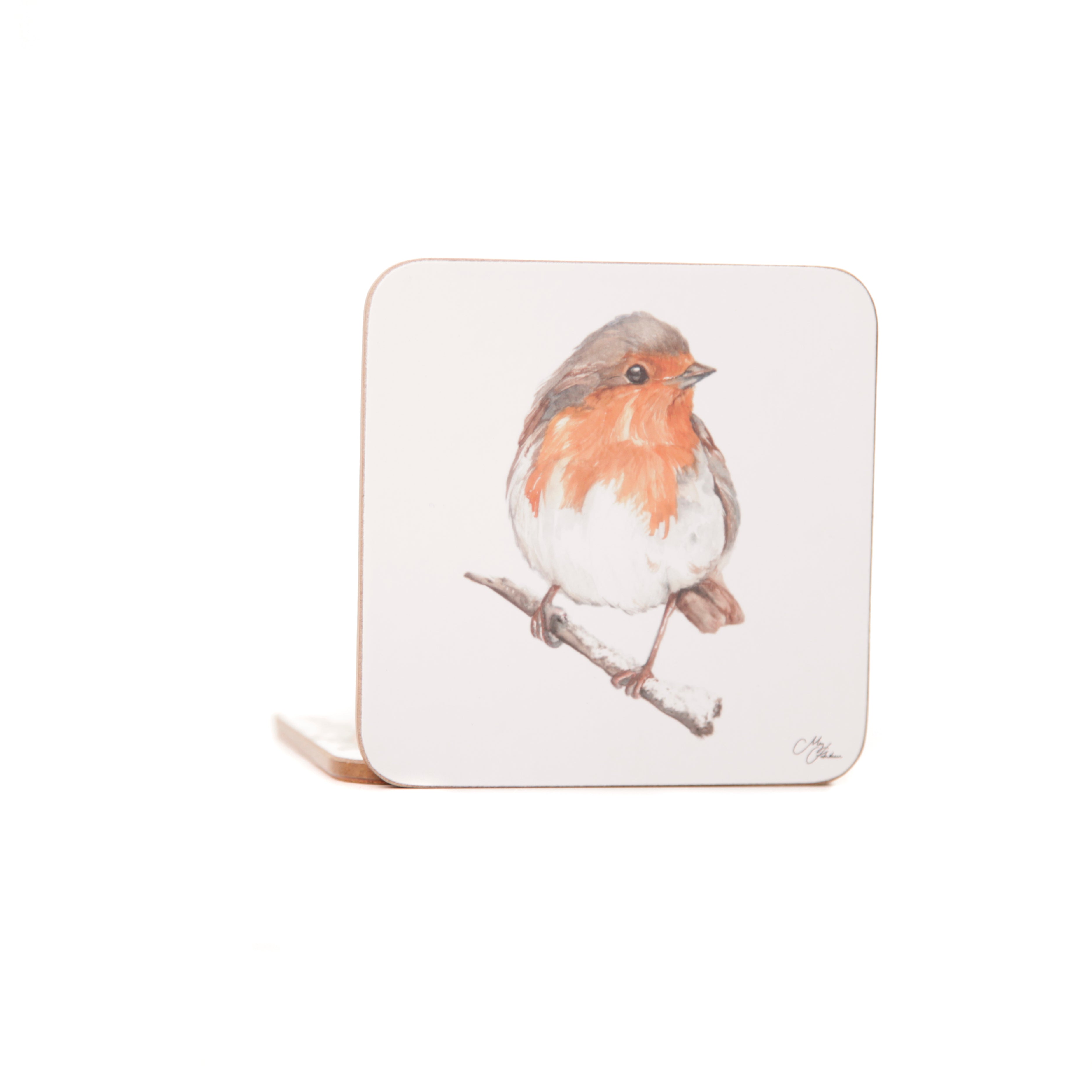 'The Hearth' Robin Watercolour Design Coasters