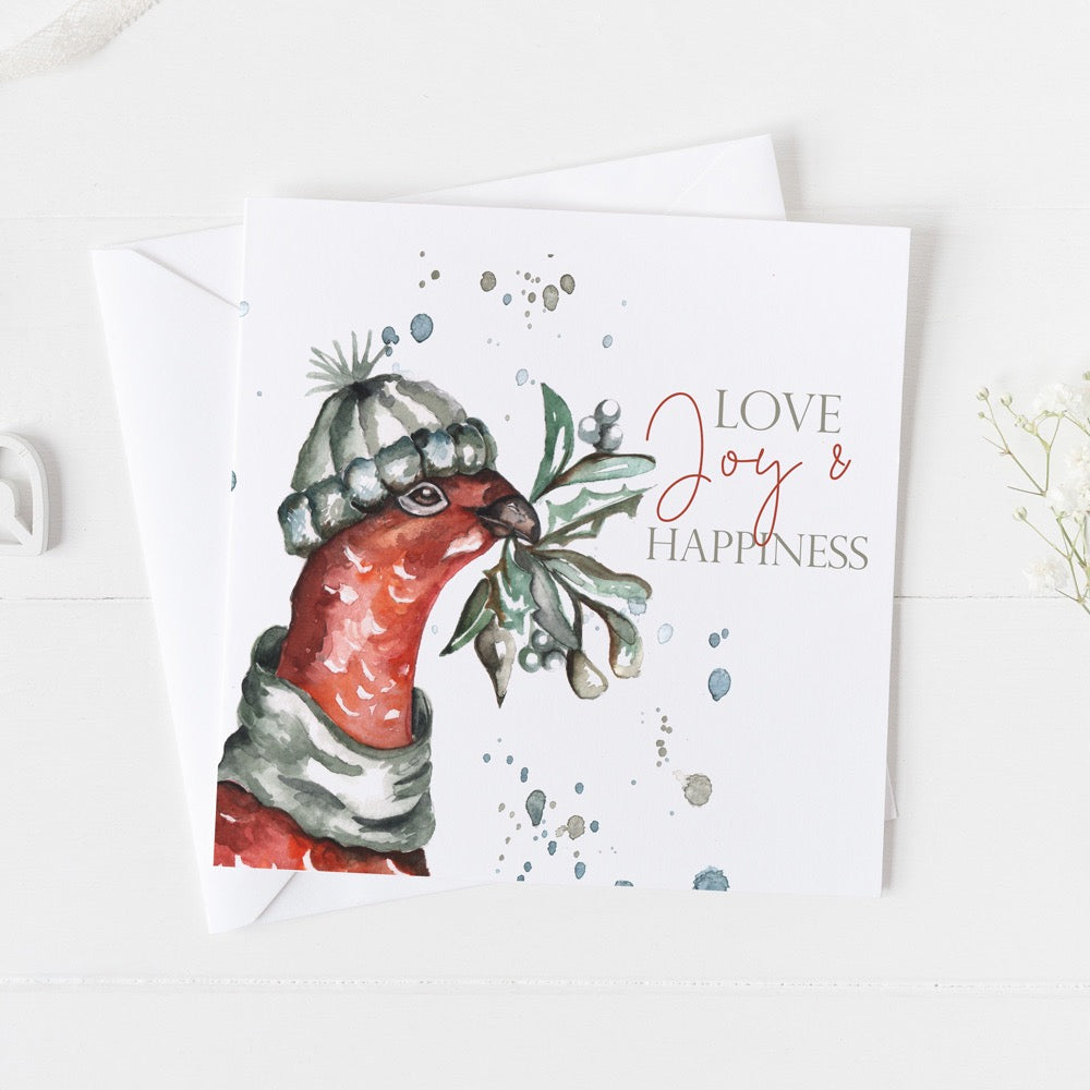 “Love, Joy and Happiness” Humour Christmas Card
