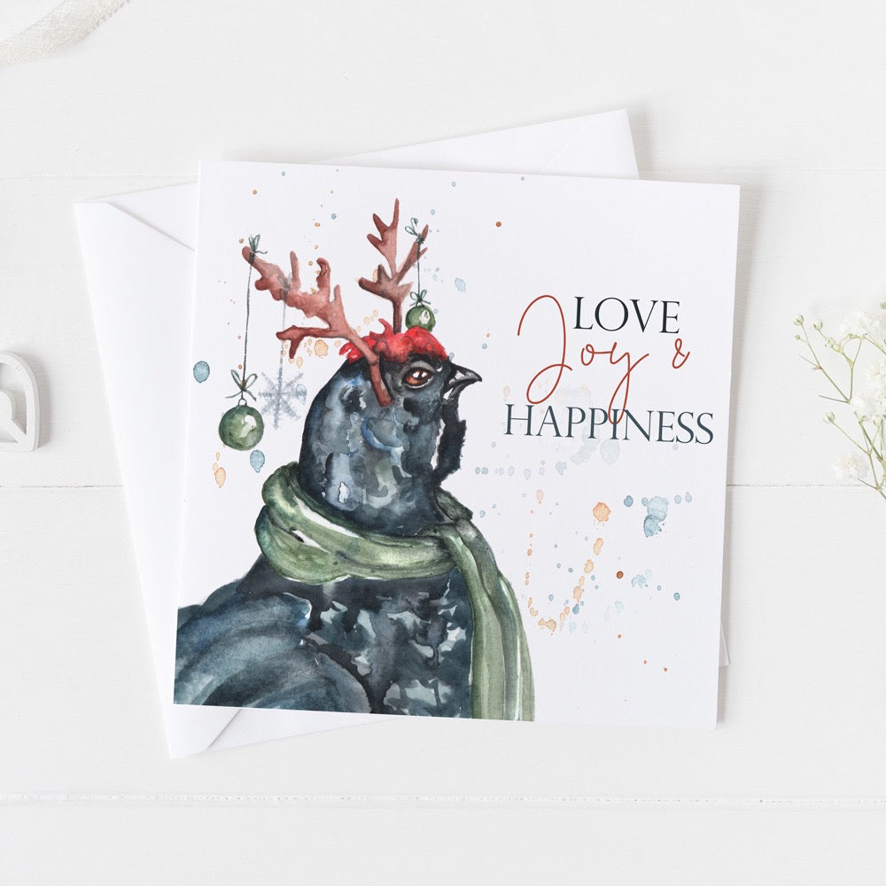 “Love, Joy & Happiness” Humour Christmas Card
