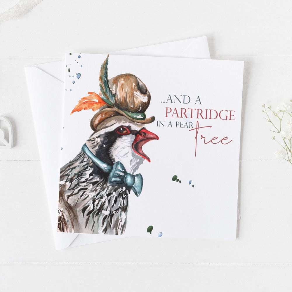 “And a Partridge in a Pear Tree” Humour Christmas Card