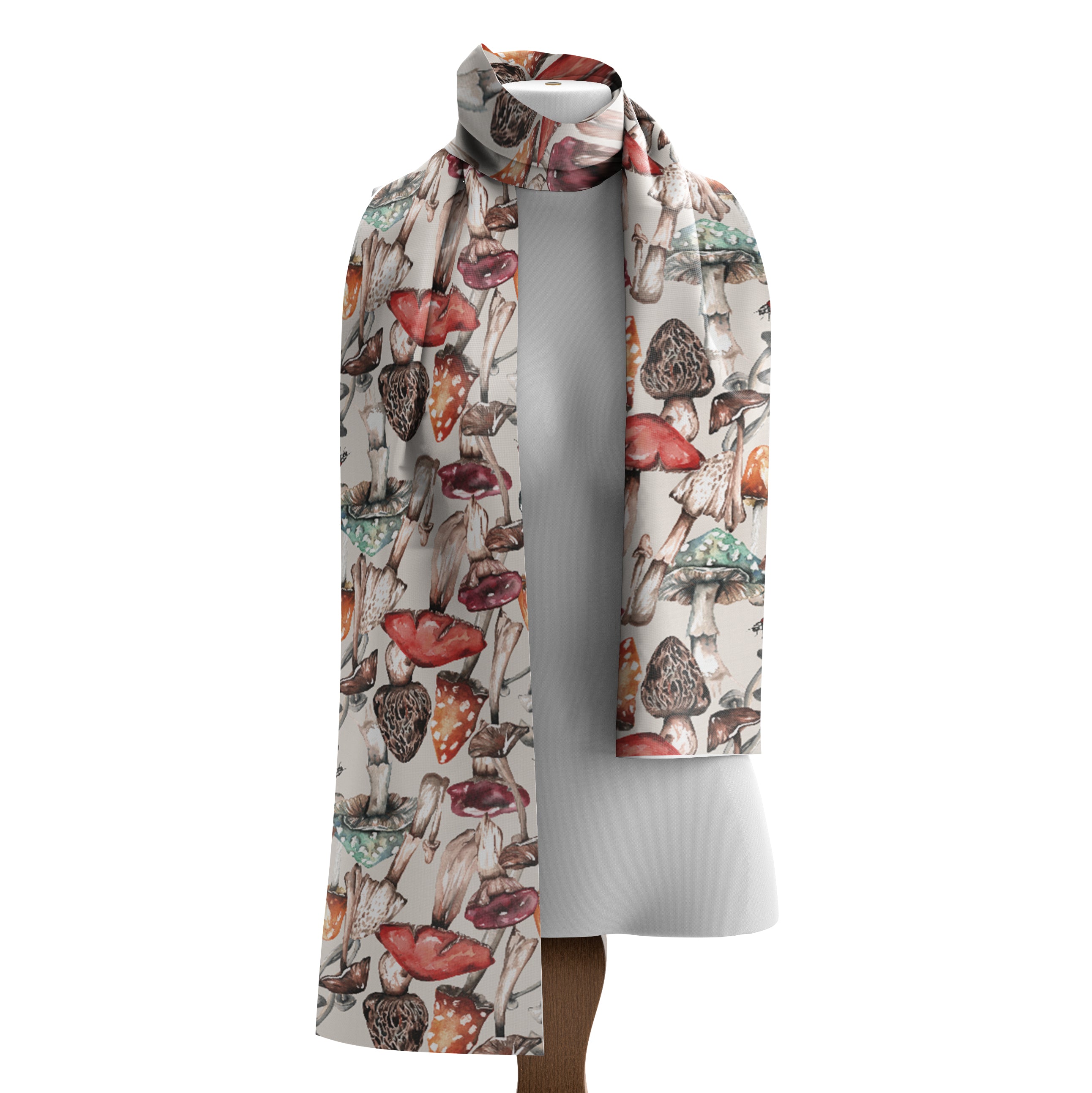 Mushrooms  lightweight scarf