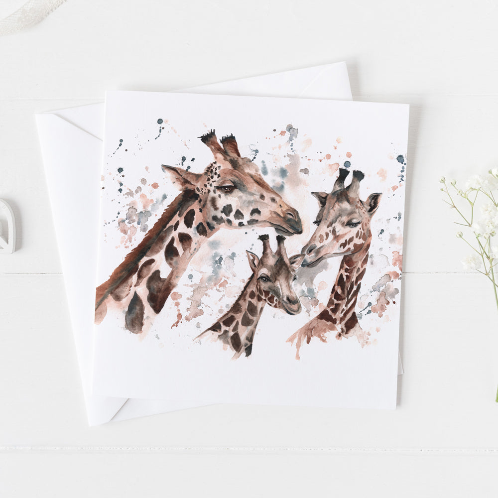 Giraffe Family Card