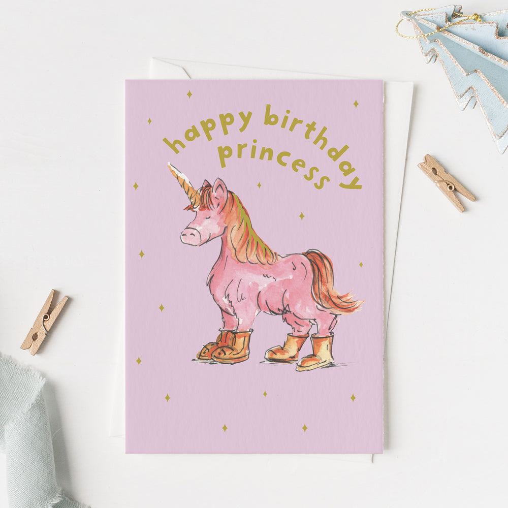 Happy Birthday Princess Unicorn Card