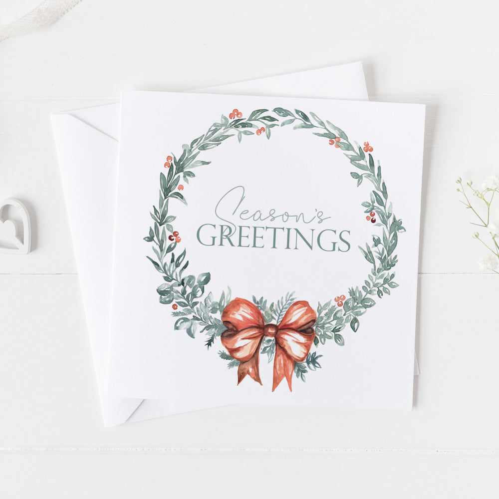 ‘Season’s Greetings’ Festive Christmas Card