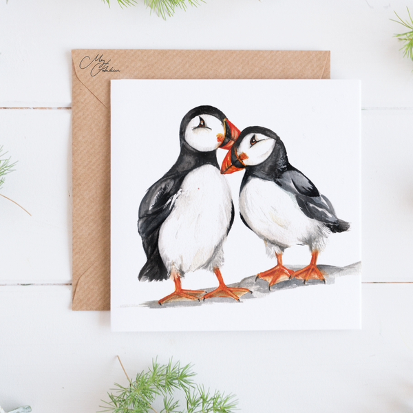 Puffins Greeting Card