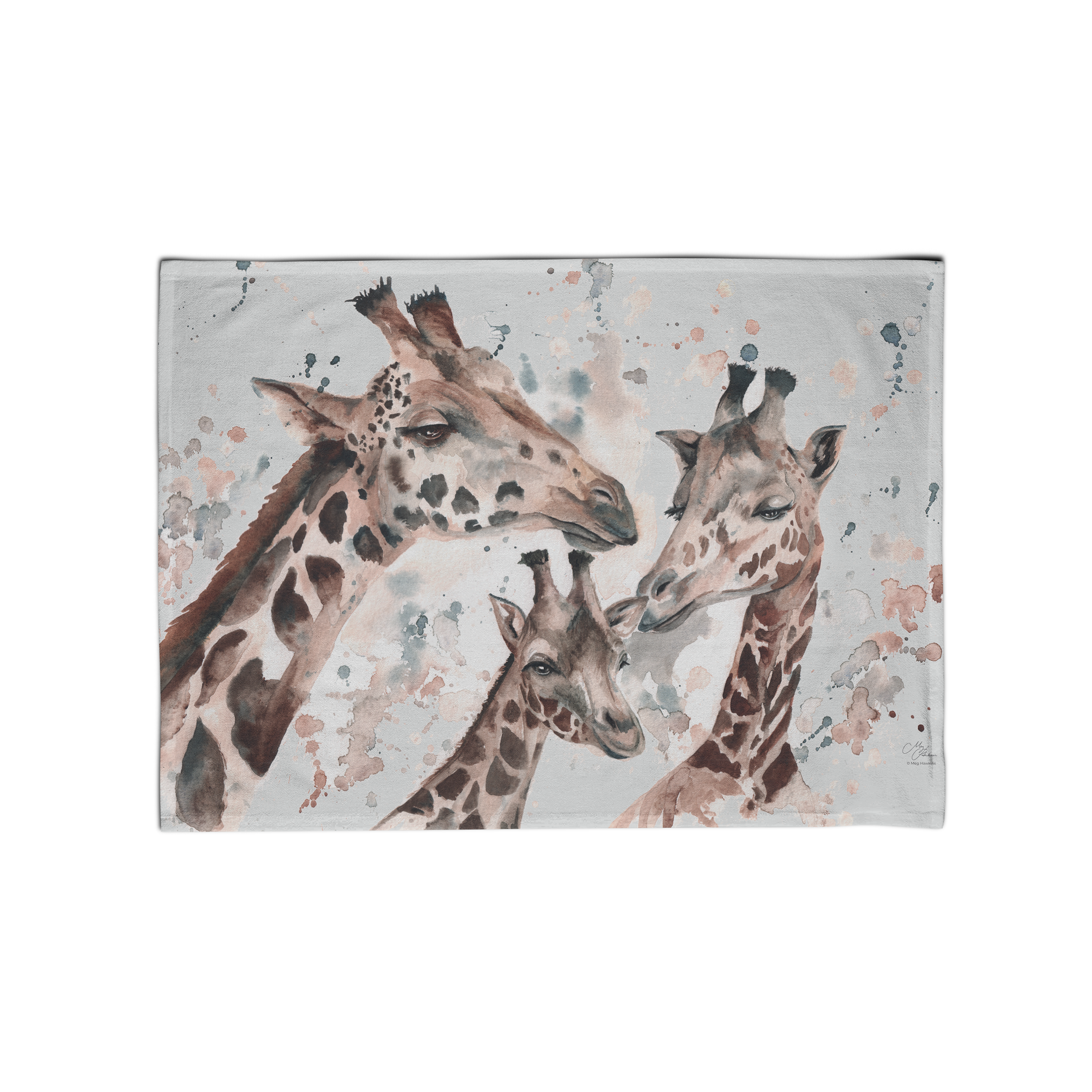 Giraffe Family Design Cotton Teatowel