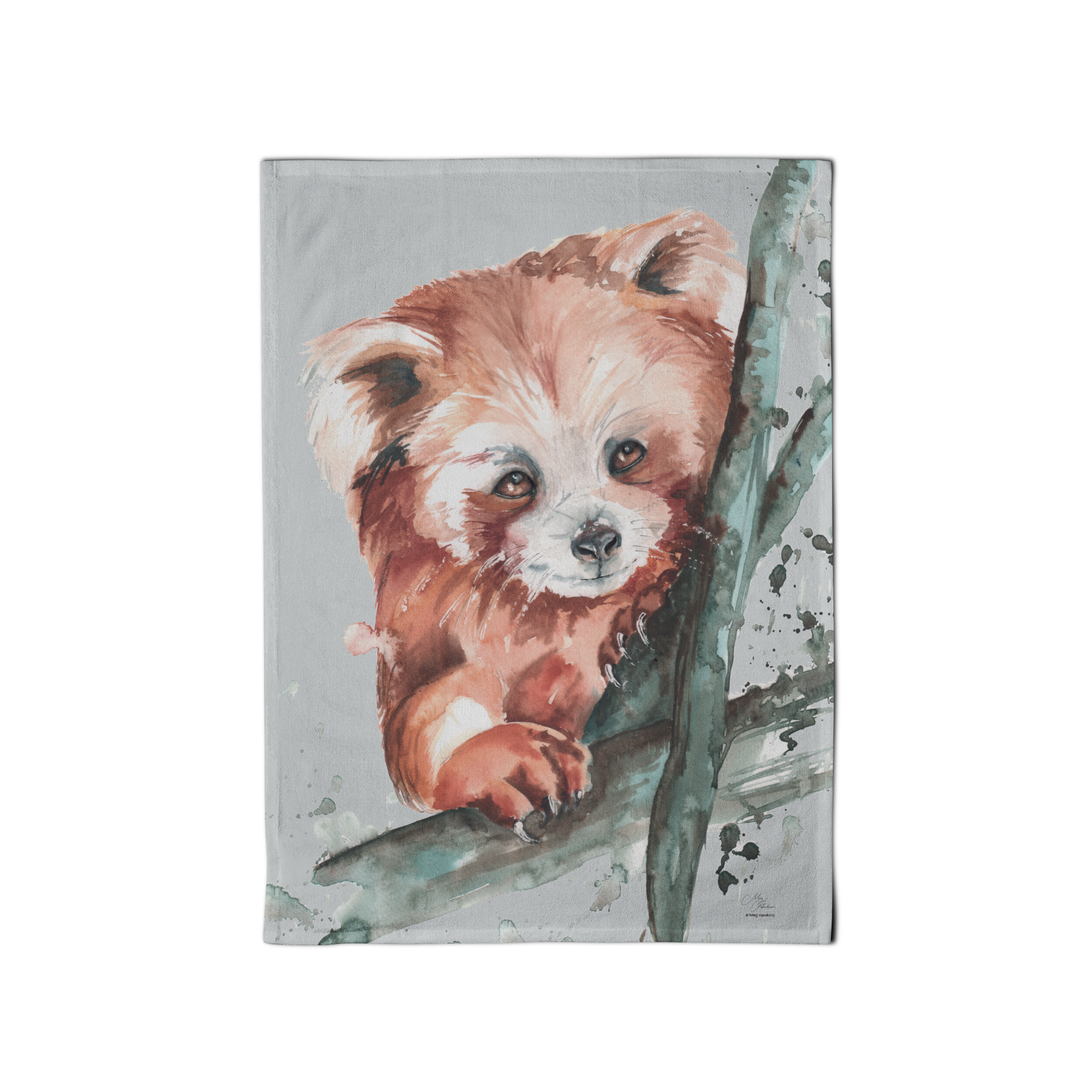 Red Panda Design Cotton Teatowel