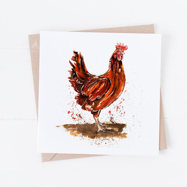 Hen, Chicken Greeting Card By Meg Hawkins