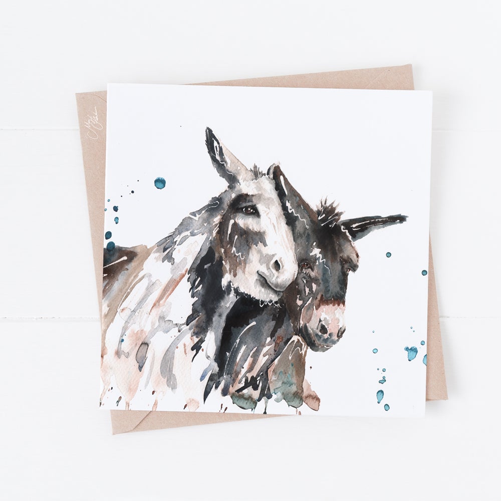 Donkeys Greeting Card By Meg Hawkins