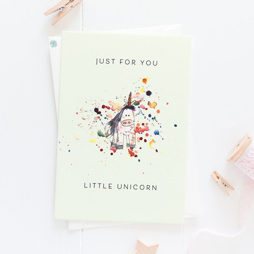 Unicorn card, part of the 'Meg Hawkins' Collection