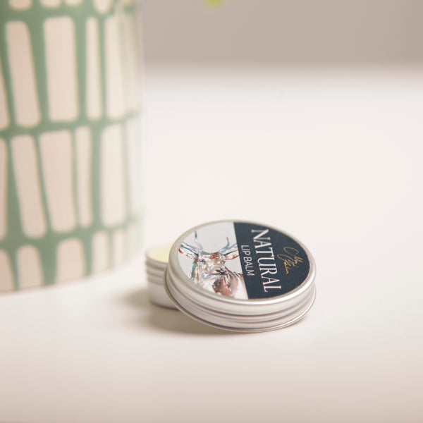Natural Neutral Lip Balm With Stag Design
