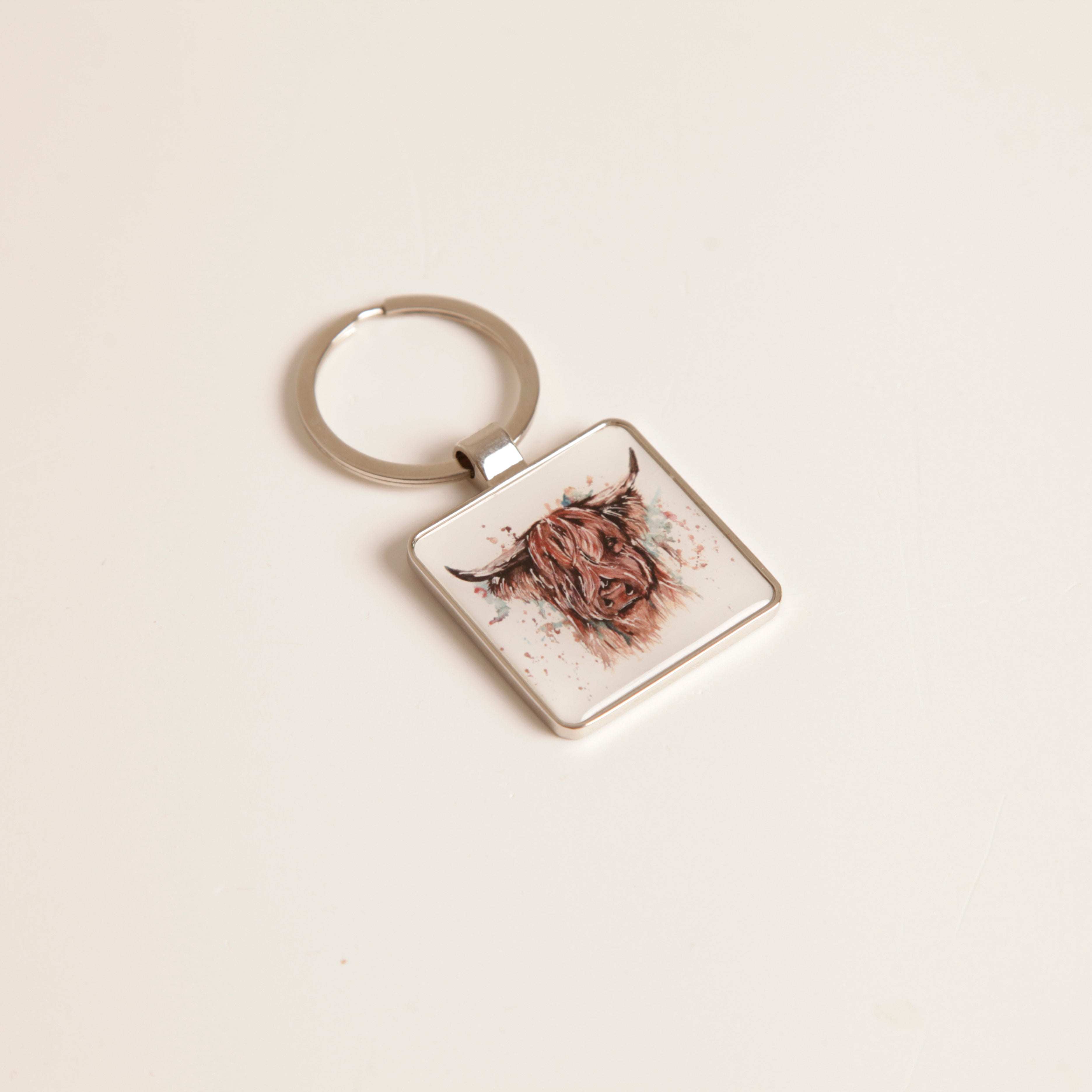 Highland Cow Keychain with Gift Box