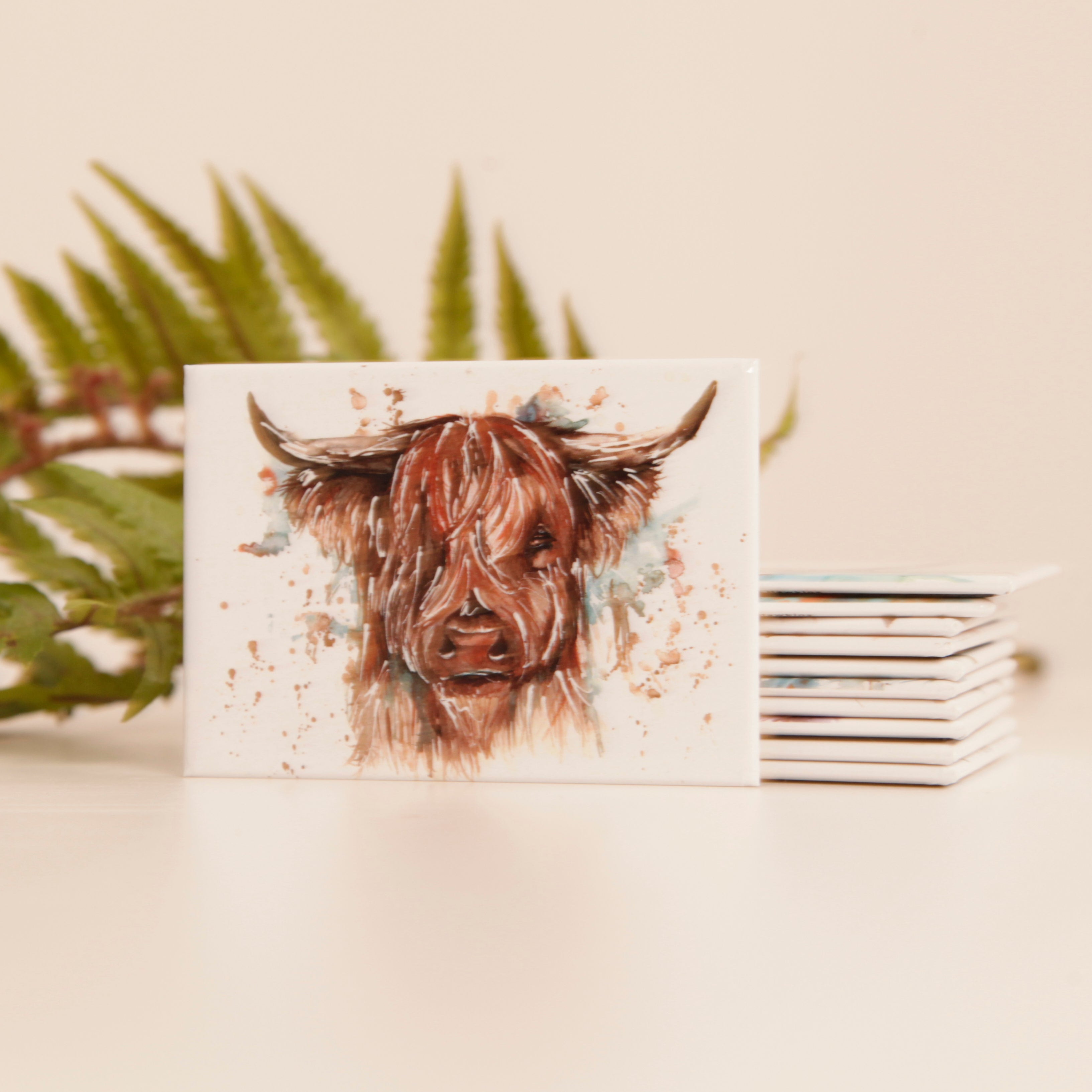 Highland Cow Watercolour Design 'The Hebrides' Magnet