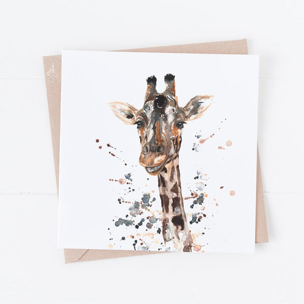 Giraffe water Colour Greeting card By Meg Hawkins