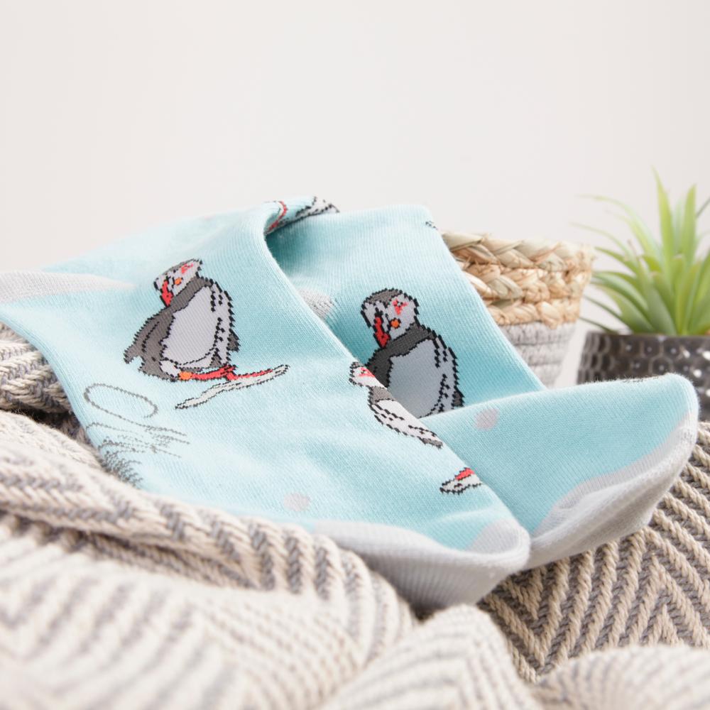 Puffin Design Socks by Meg Hawkins