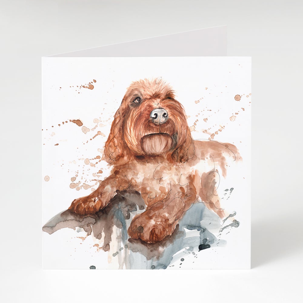 Cockapoo Watercolour Greeting Card by Meg Hawkins